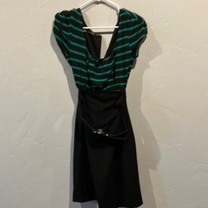 Geez and black knee length dress